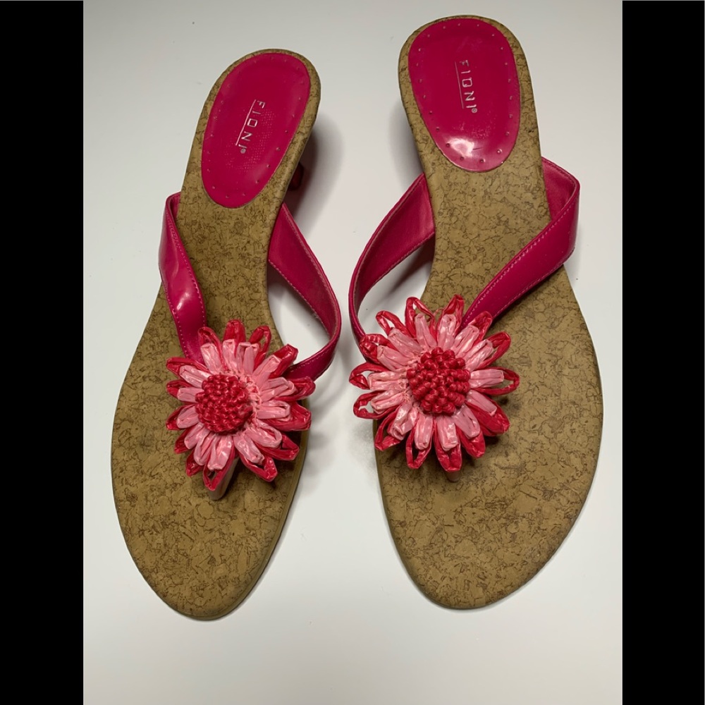 Pink kitten heel sandals